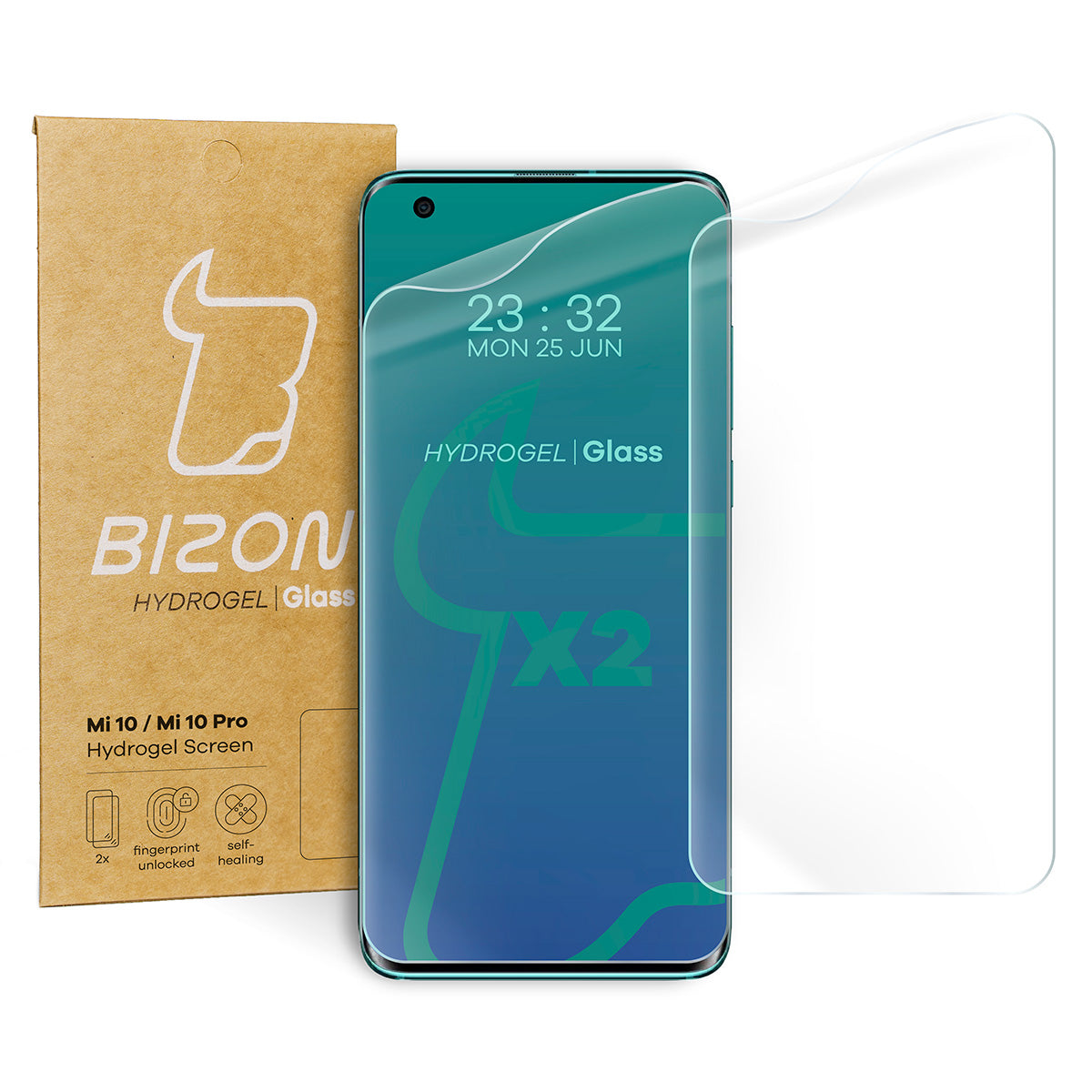 Hydrogel Folie für den Bildschirm Bizon Glass, Xiaomi Mi 10 / 10 Pro, 2 Stück