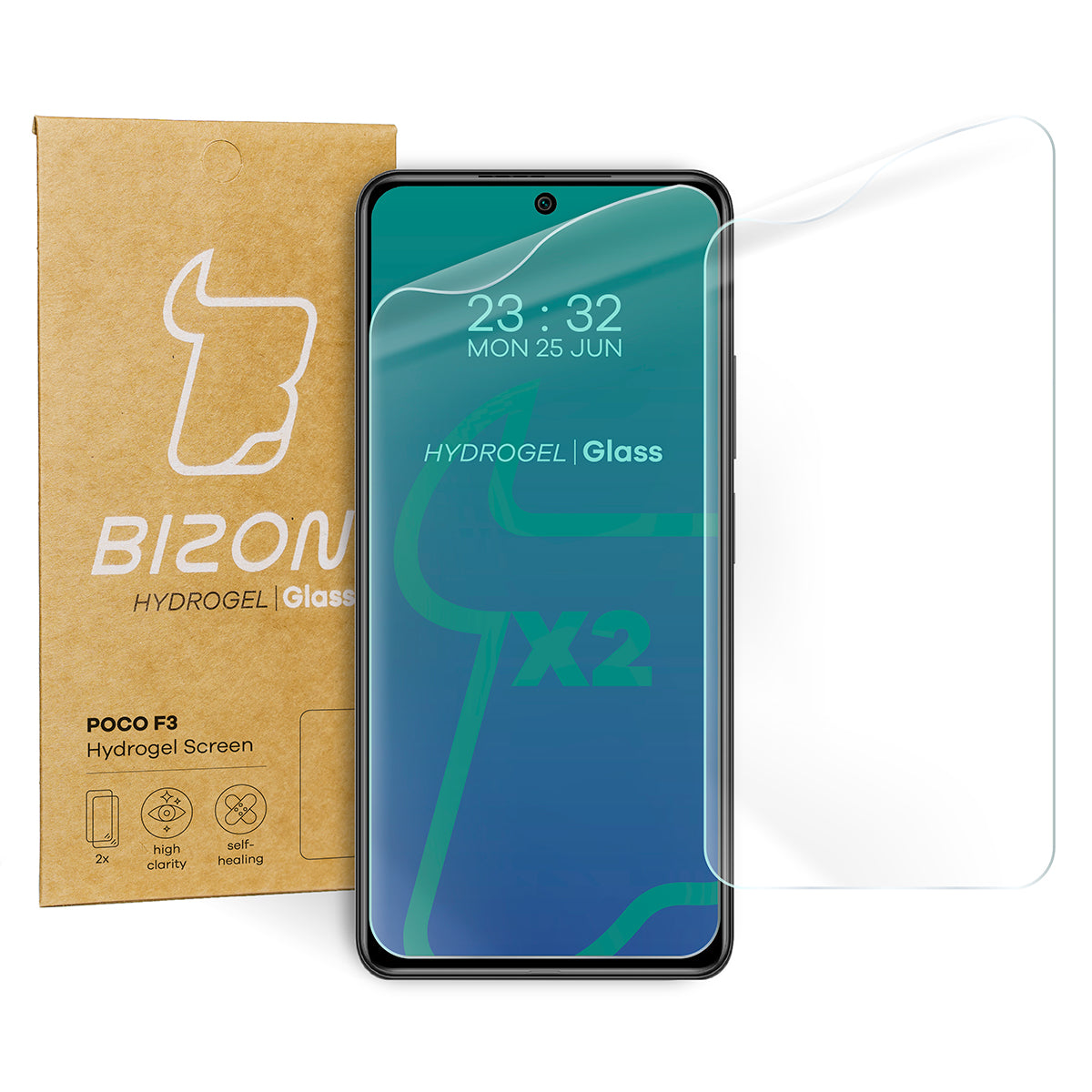 Hydrogel Folie für den Bildschirm Bizon Glass Hydrogel, Xiaomi POCO F3, 2 Stück