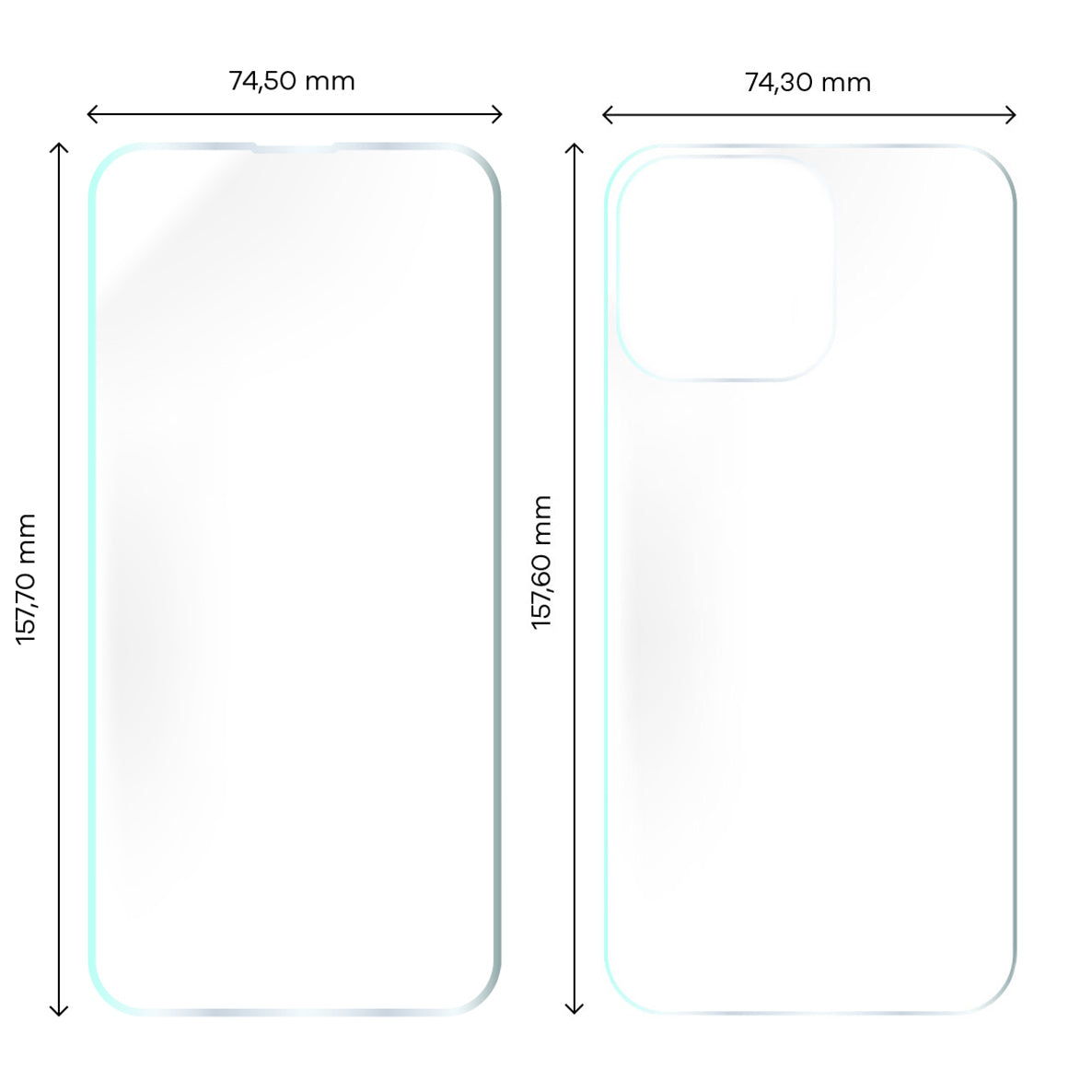 Hydrogel Folie für Display und Rückseite Bizon Glass Hydrogel, iPhone 14 Pro Max, 2 Stück