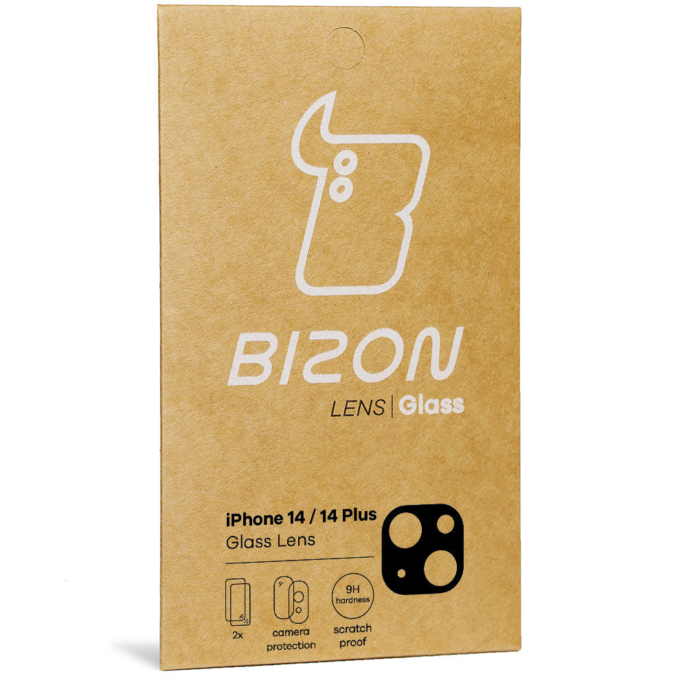 Gehärtetes Glas für die Kamera Bizon Glass Silk Lens für iPhone 14 / 14 Plus, 2 Stück