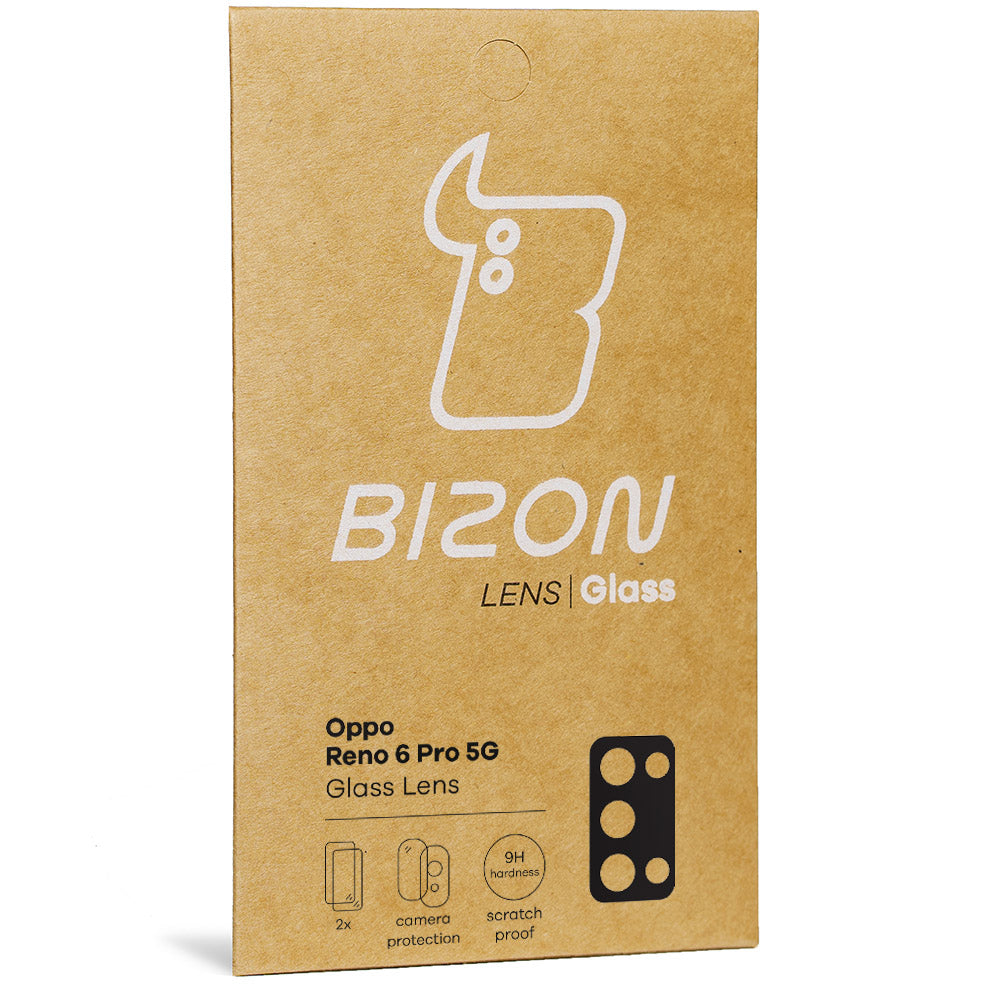 Gehärtetes Glas für die Kamera Bizon Glass Lens für Oppo Reno 6 Pro 5G, 2 Stück