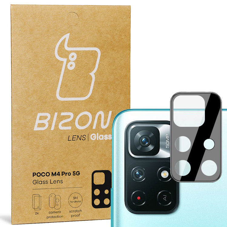 Gehärtetes Glas für die Kamera Bizon Glass Lens für Poco M4 Pro 5G / Redmi Note 11S 5G, 2 Stück