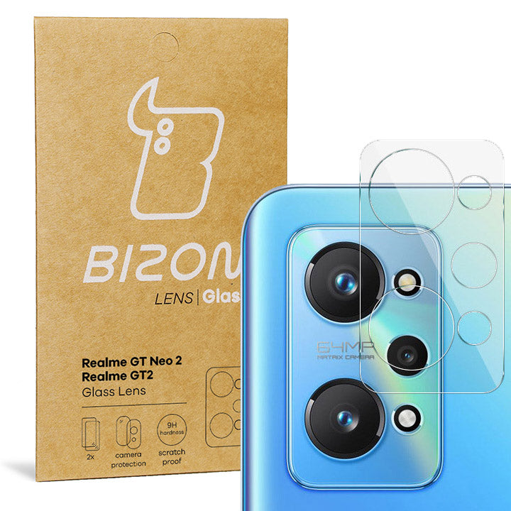 Gehärtetes Glas für die Kamera Bizon Glass Lens für Realme GT2 / Neo2 / Realme GT Neo 3T, 2 Stück