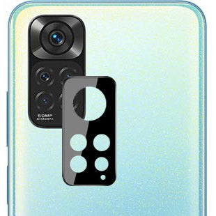 Gehärtetes Glas Bizon Glass Edge - 2 Stück + Kameraschutz für Redmi Note 11s 4G, Schwarz