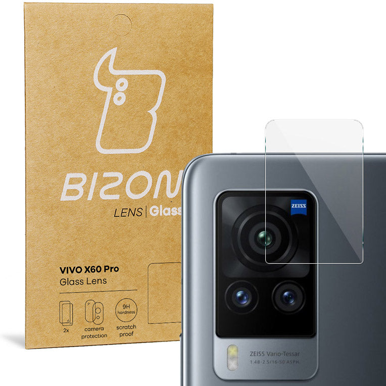 Gehärtetes Glas für die Kamera Bizon Glass Lens für Vivo X60 Pro, 2 Stück