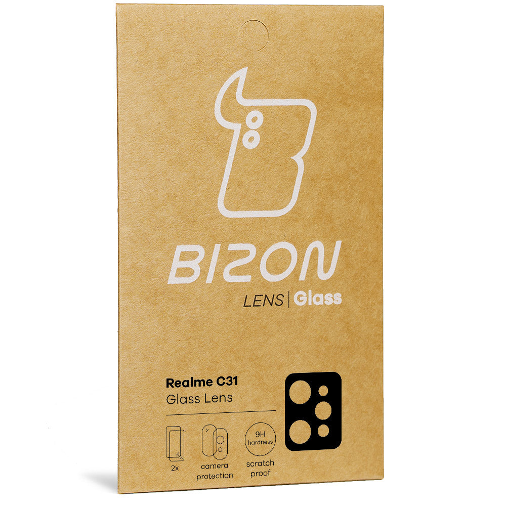 Gehärtetes Glas für die Kamera Bizon Glass Lens für Realme C31, 2 Stück
