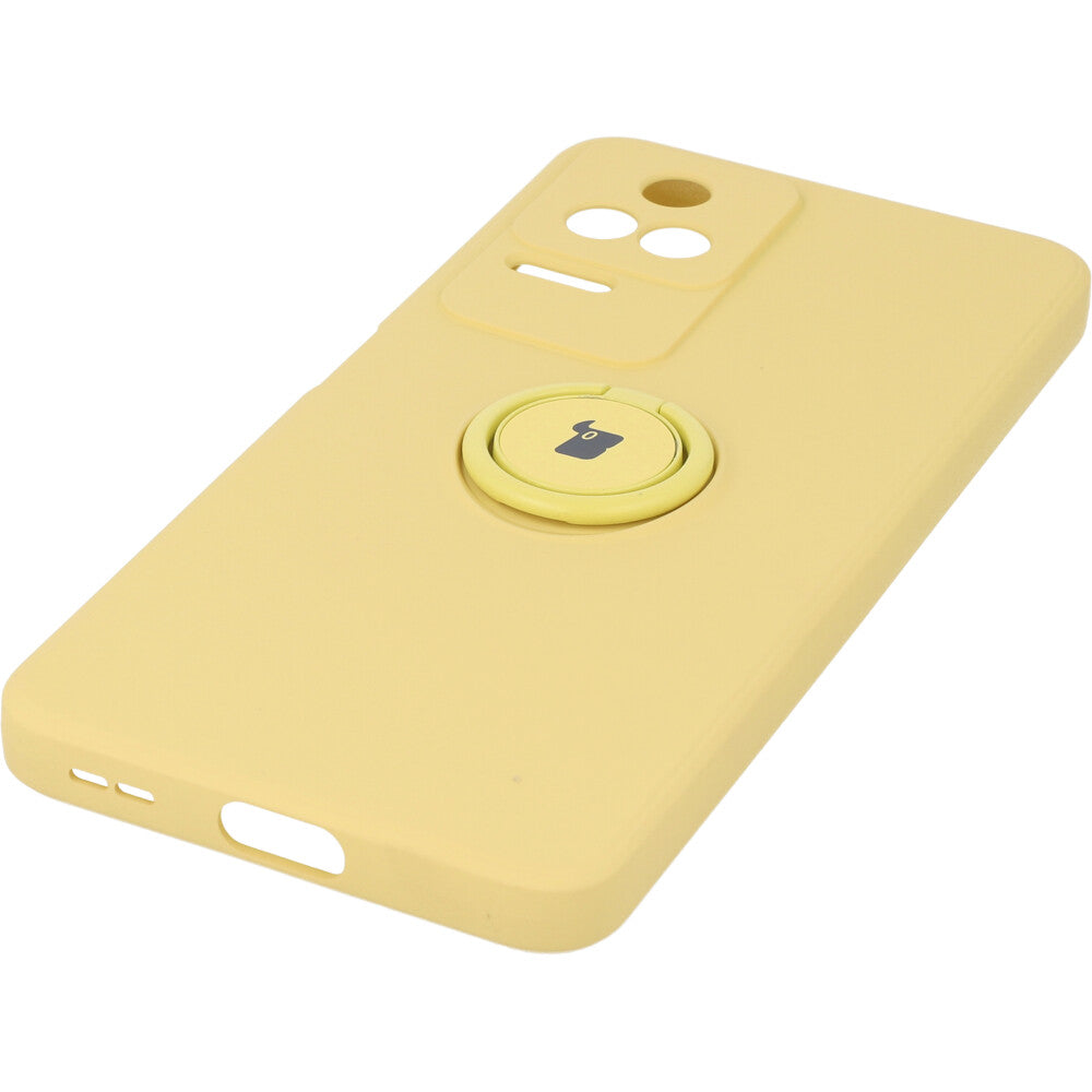 Schutzhülle Bizon Case Silicone Ring Sq für Xiaomi Poco F4, Gelb