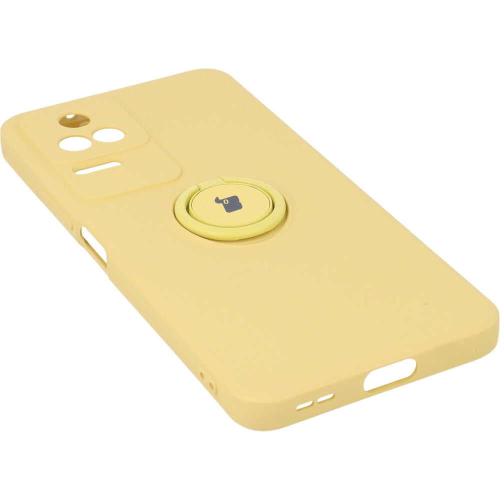 Schutzhülle Bizon Case Silicone Ring Sq für Xiaomi Poco F4, Gelb