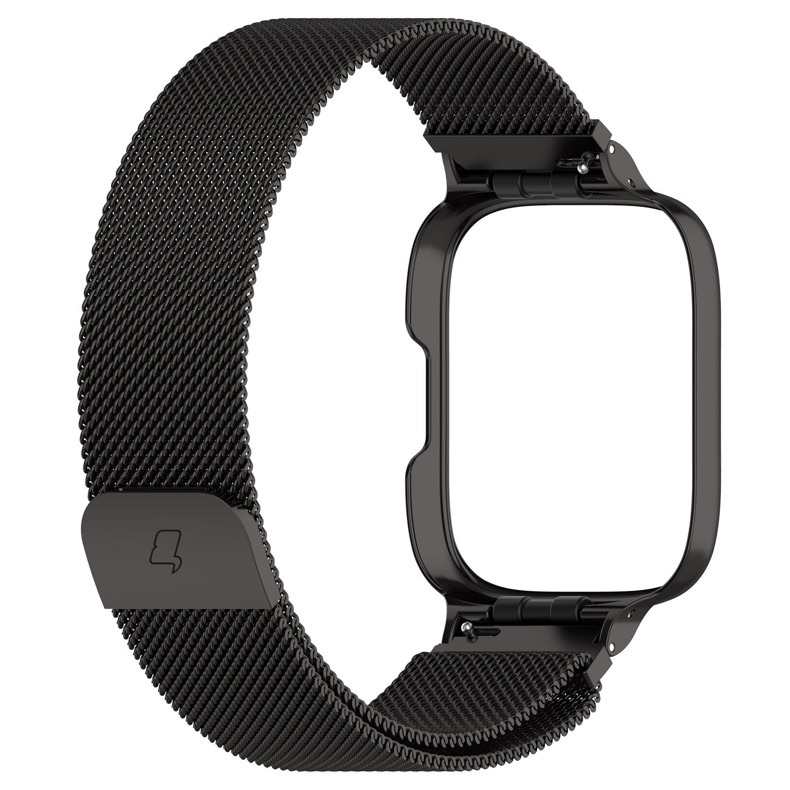 Schutzhülle mit Armband Bizon Strap + Case Watch Chain für Xiaomi Redmi Watch 3 Active, Schwarz