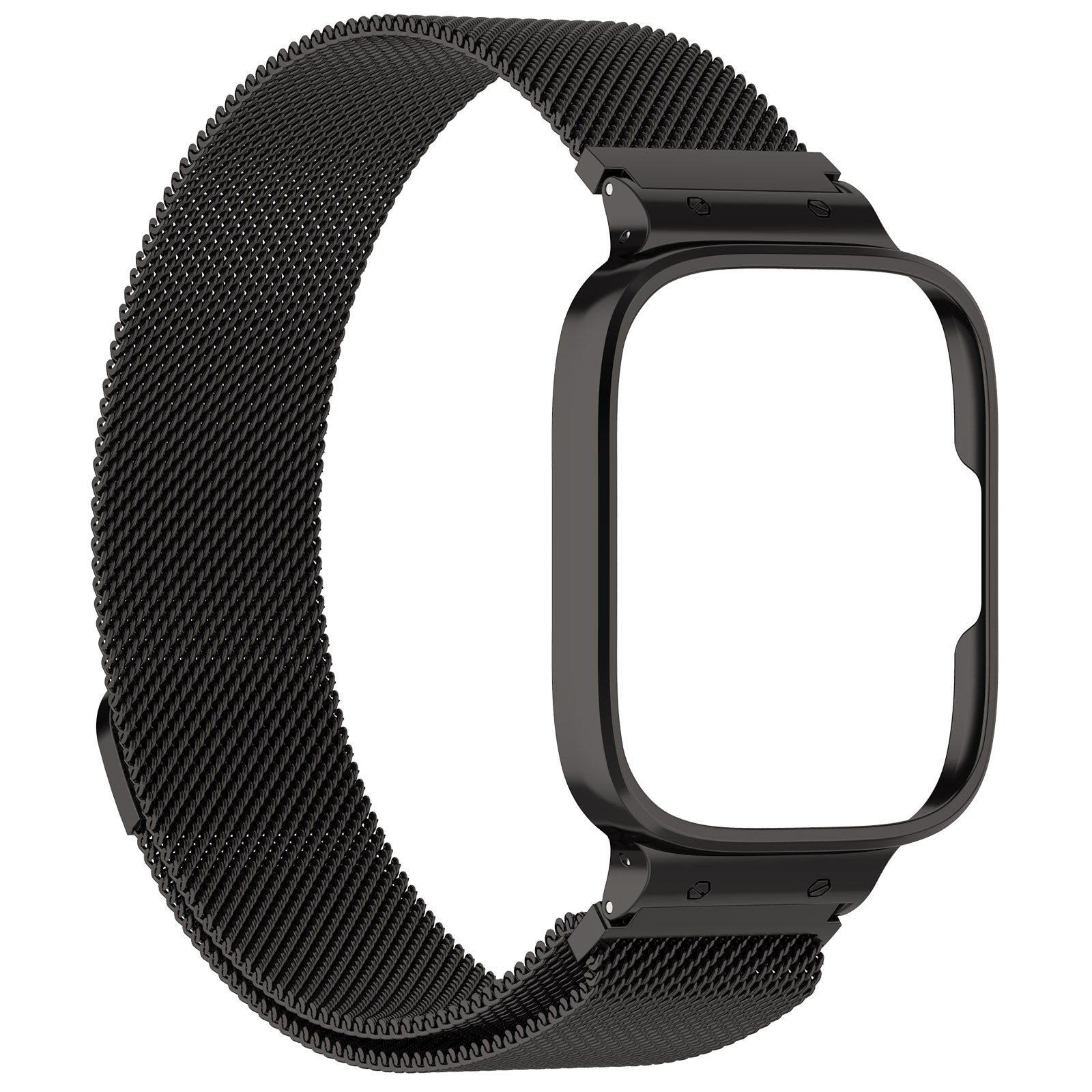 Schutzhülle mit Armband Bizon Strap + Case Watch Chain für Xiaomi Redmi Watch 3 Active, Schwarz