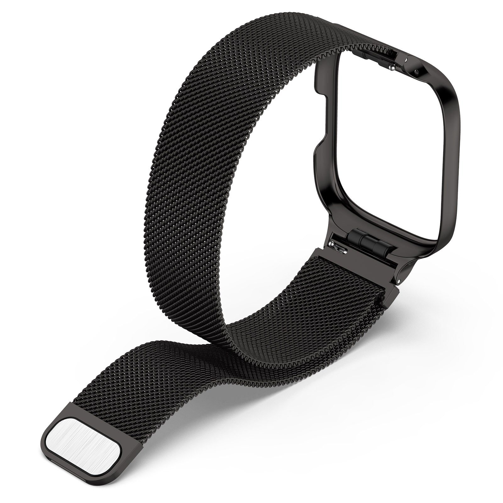 Schutzhülle mit Armband Bizon Strap + Case Watch Chain für Xiaomi Redmi Watch 3 Active, Schwarz