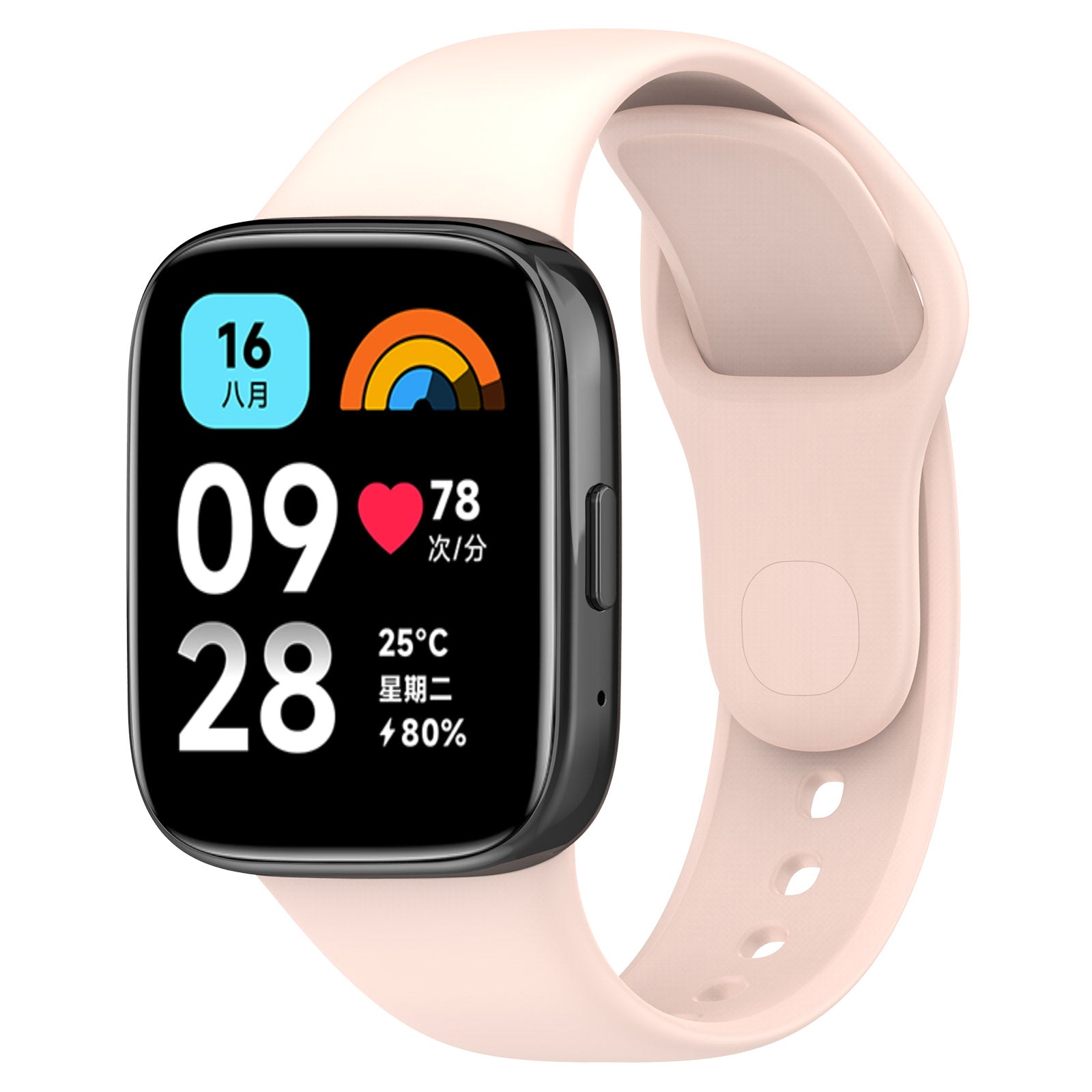 Armband Bizon Strap Watch Dots für Xiaomi Redmi Watch 3 Active, Hellrosa
