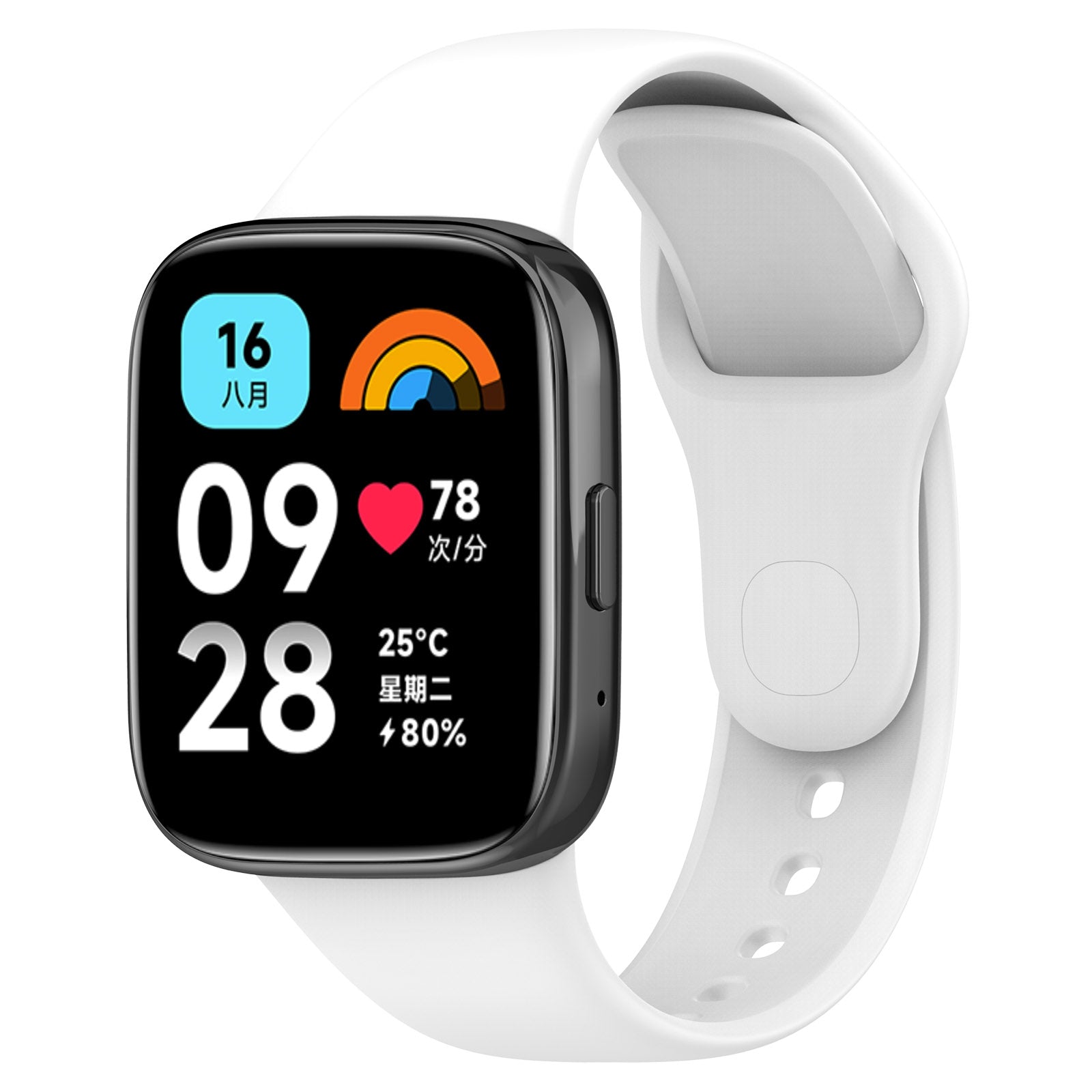 Armband Bizon Strap Watch Dots für Xiaomi Redmi Watch 3 Active, Weiß