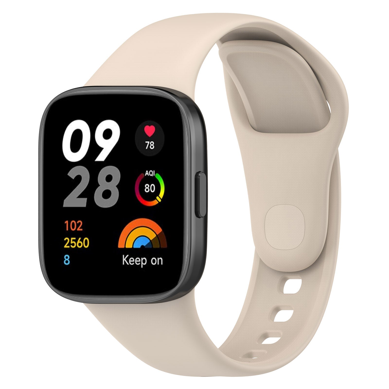 Armband Bizon Strap Watch Dots für Xiaomi Redmi Watch 3, Beige