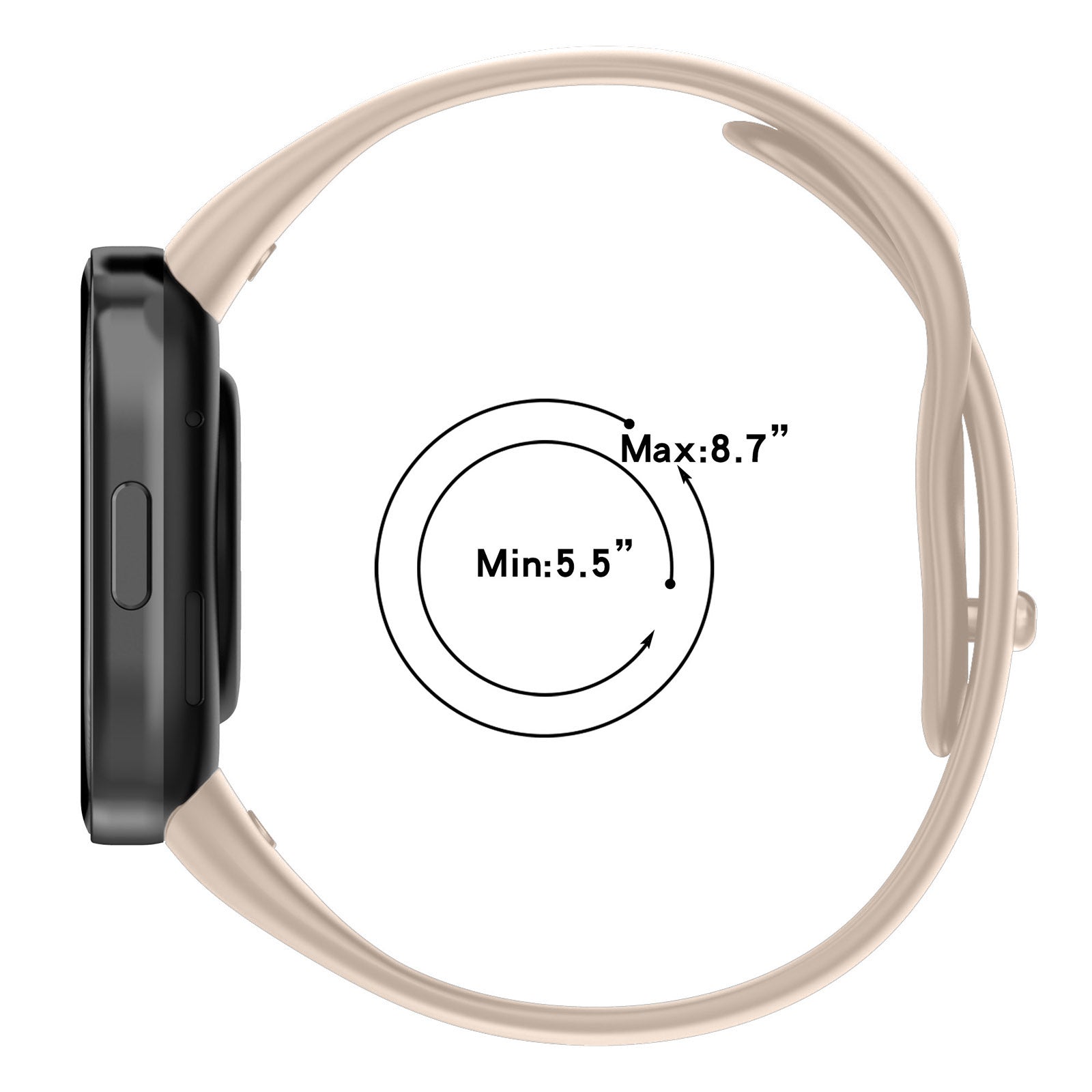 Armband Bizon Strap Watch Dots für Xiaomi Redmi Watch 3, Beige