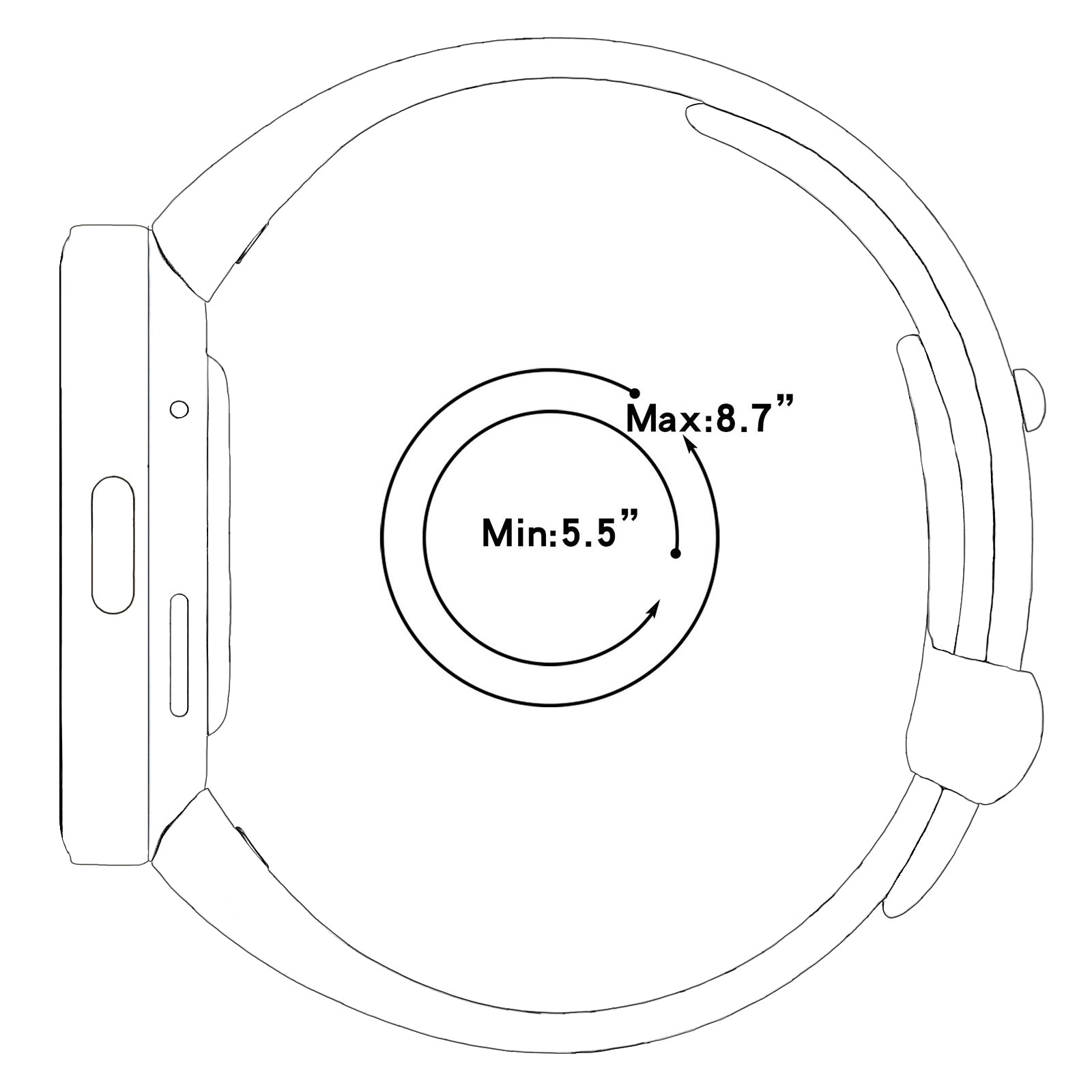 Armband Bizon Strap Watch Nessy für Xiaomi Redmi Watch 3, Schwarz