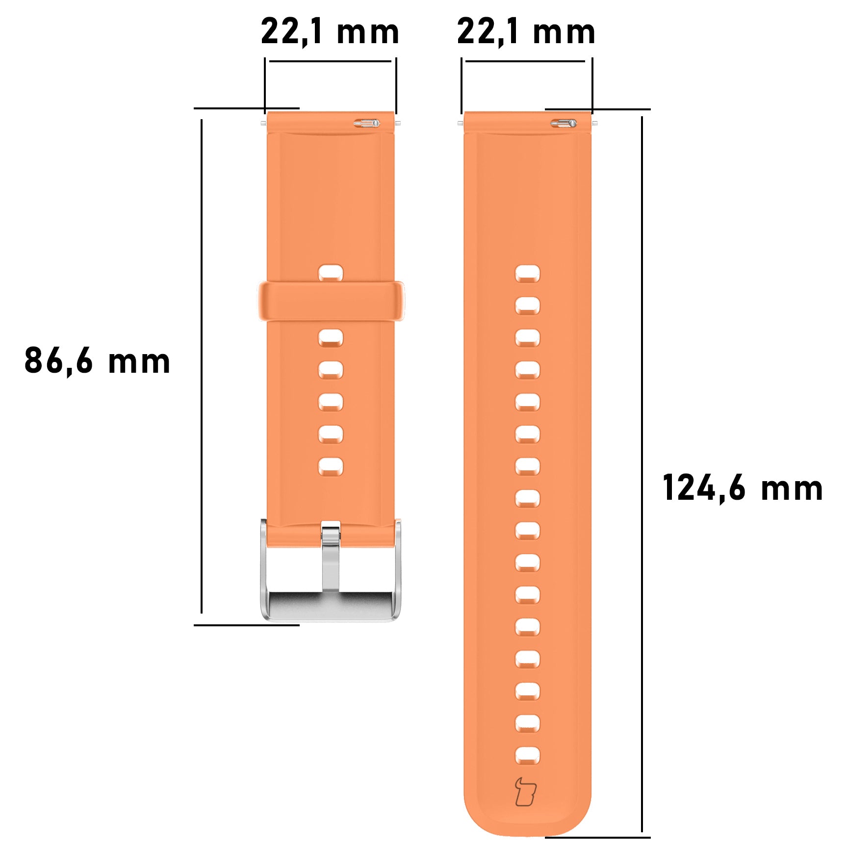 Armband Bizon Strap Watch Silicone Pro für Huawei Watch 4 46 mm, Orange