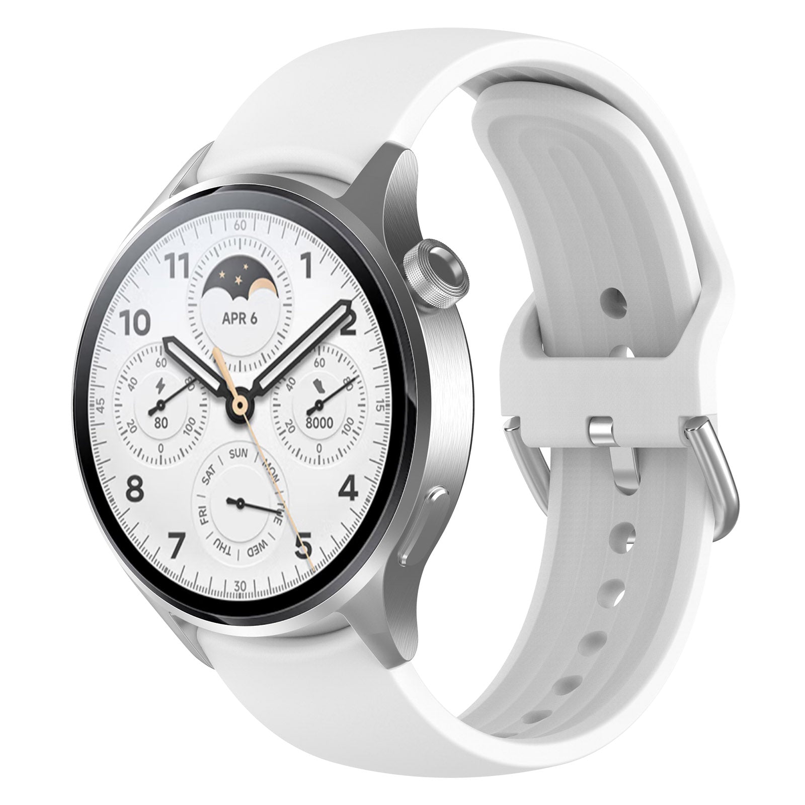 Armband Bizon Strap Watch Silicone Pro für Xiaomi Watch S1 Pro, Weiß