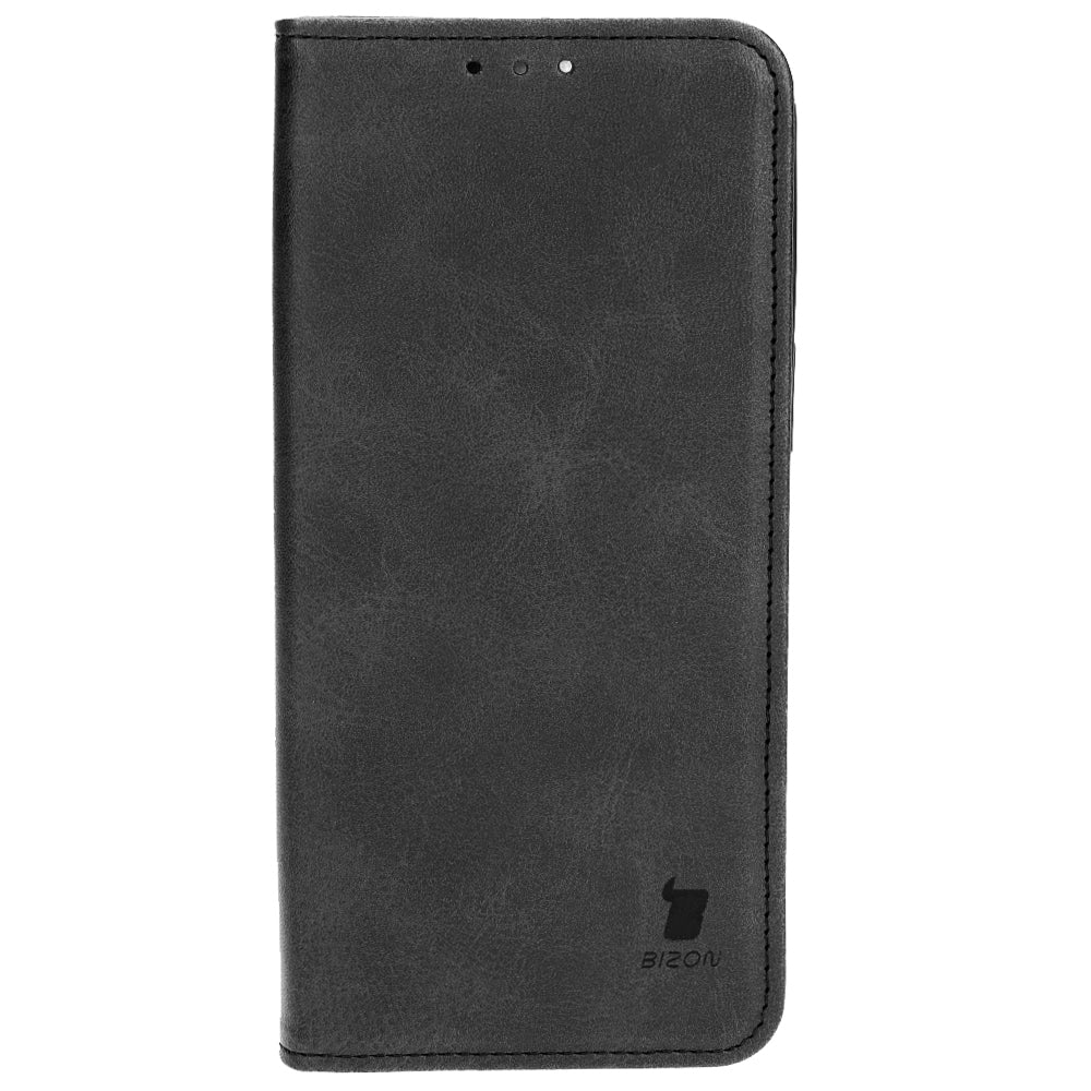 Handyhülle mit Klappe für iPhone 15 Pro Max, Bizon Case Pocket Pro, Schwarz