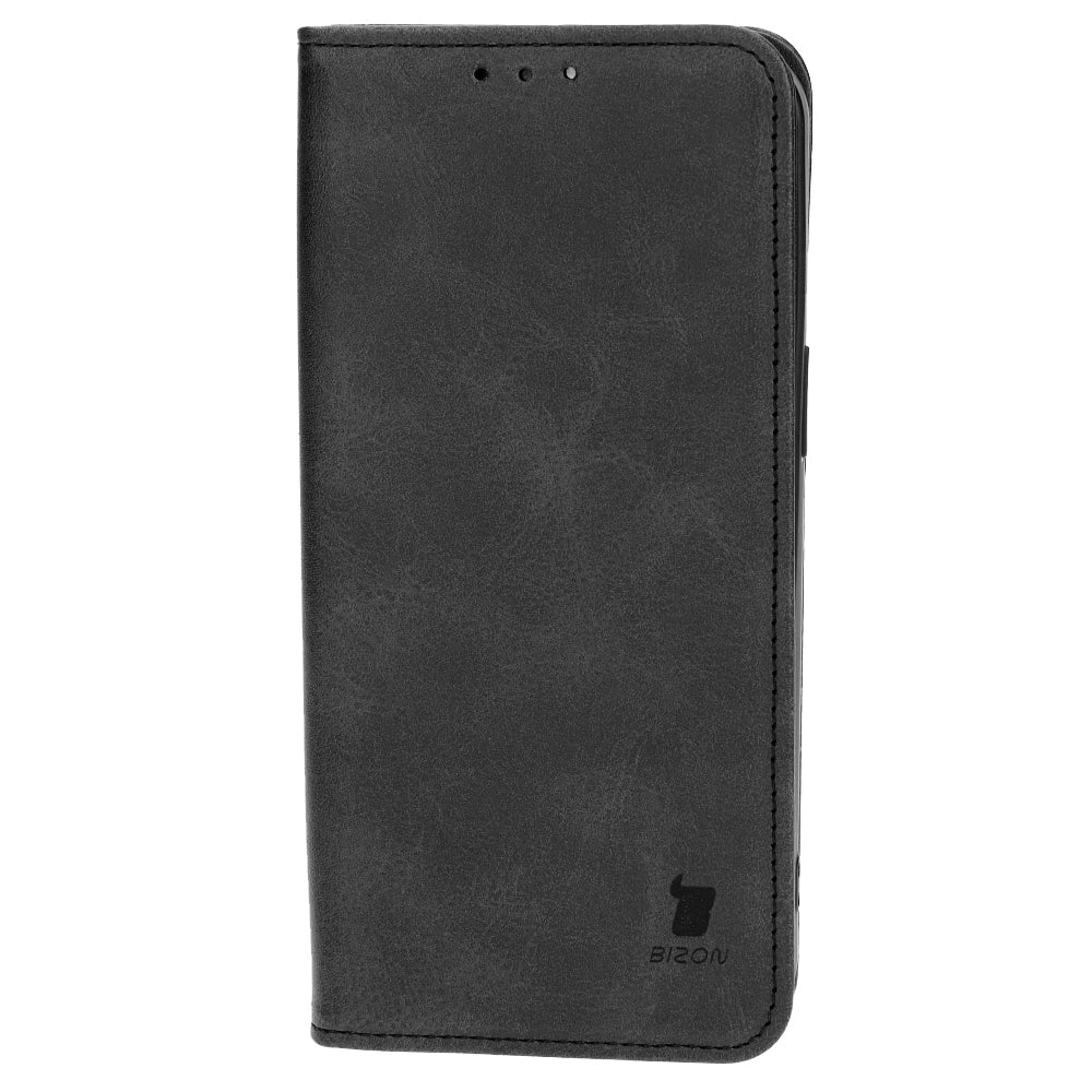 Handyhülle mit Klappe für iPhone 15 Pro Max, Bizon Case Pocket Pro, Schwarz