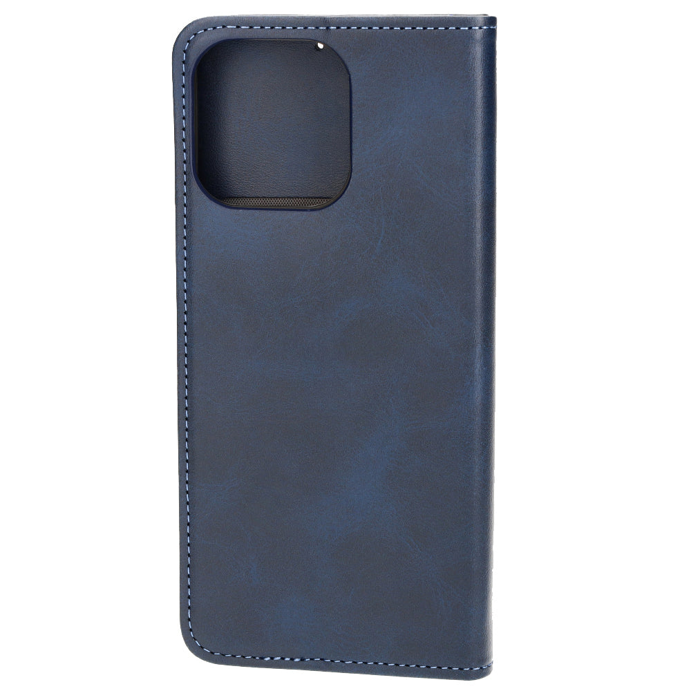 Handyhülle mit Klappe für iPhone 15 Pro Max, Bizon Case Pocket Pro, Dunkelblau