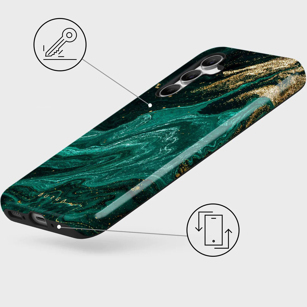 Schutzhülle für Samsung Galaxy A54 5G, Burga Emerald Pool Tough, Mehrfarbig marine
