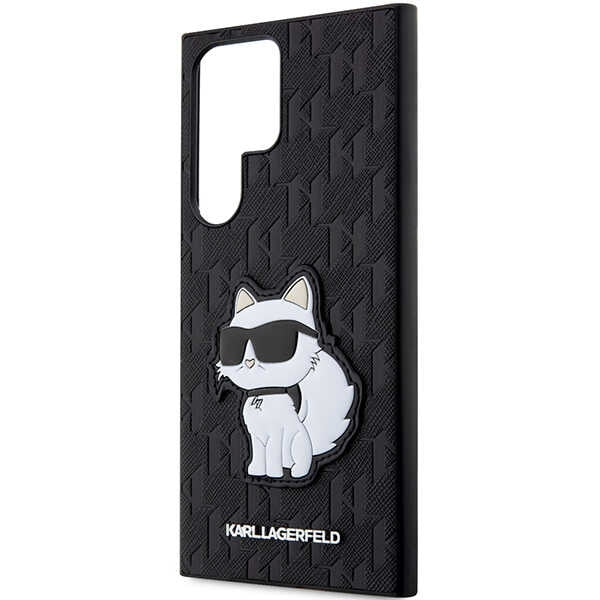 Schutzhülle Karl Lagerfeld  Saffiano Monogram Choupette für Galaxy S23 Ultra, Schwarz