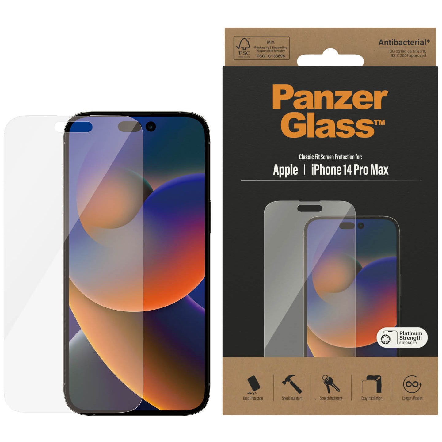 Gehärtetes Glas PanzerGlass Classic Fit für iPhone 14 Pro Max