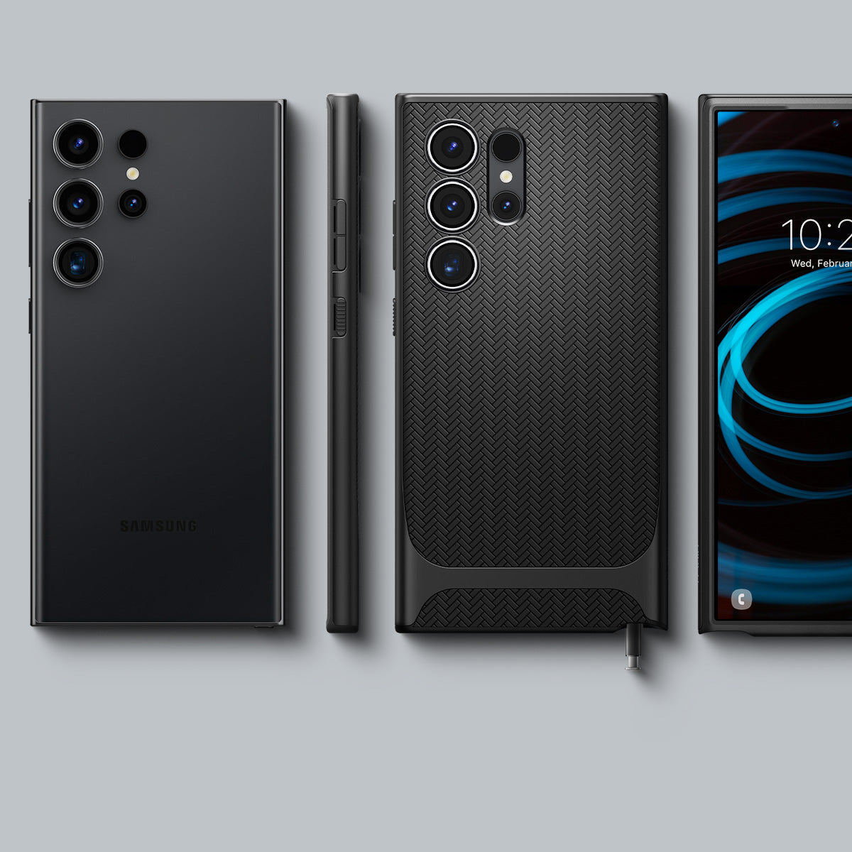 Schutzhülle für Galaxy S24 Ultra, Spigen Neo Hybrid, Schwarz