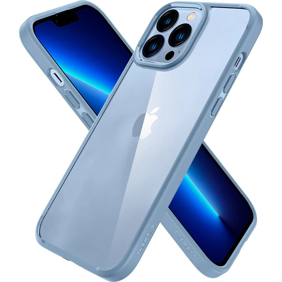 Schutzhülle Spigen Ultra Hybrid für iPhone 13 Pro Max, Transparent/Blau