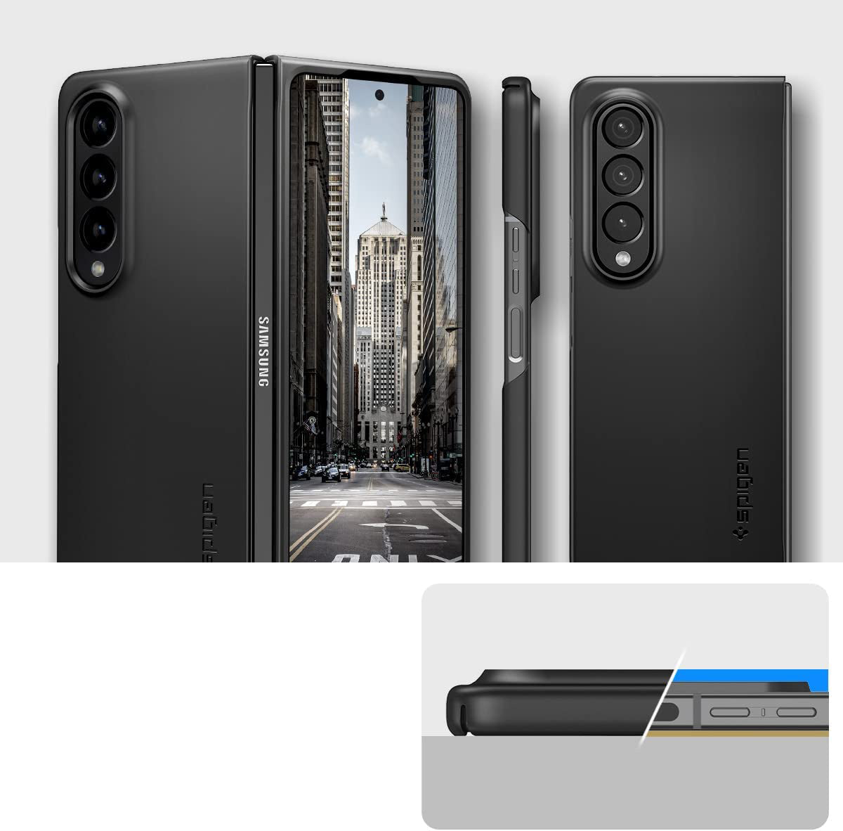 Schutzhülle Spigen Air Skin für Galaxy Z Fold4, Schwarz