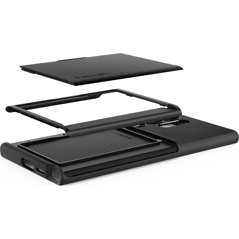 Schutzhülle für Galaxy S24 Ultra, Spigen Slim Armor CS, Schwarz