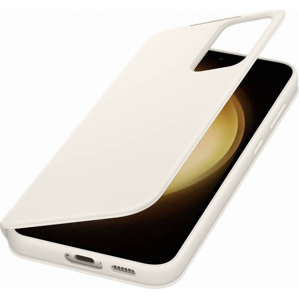 Schutzhülle Samsung Smart View Wallet Case für Galaxy S23 Plus, Creme