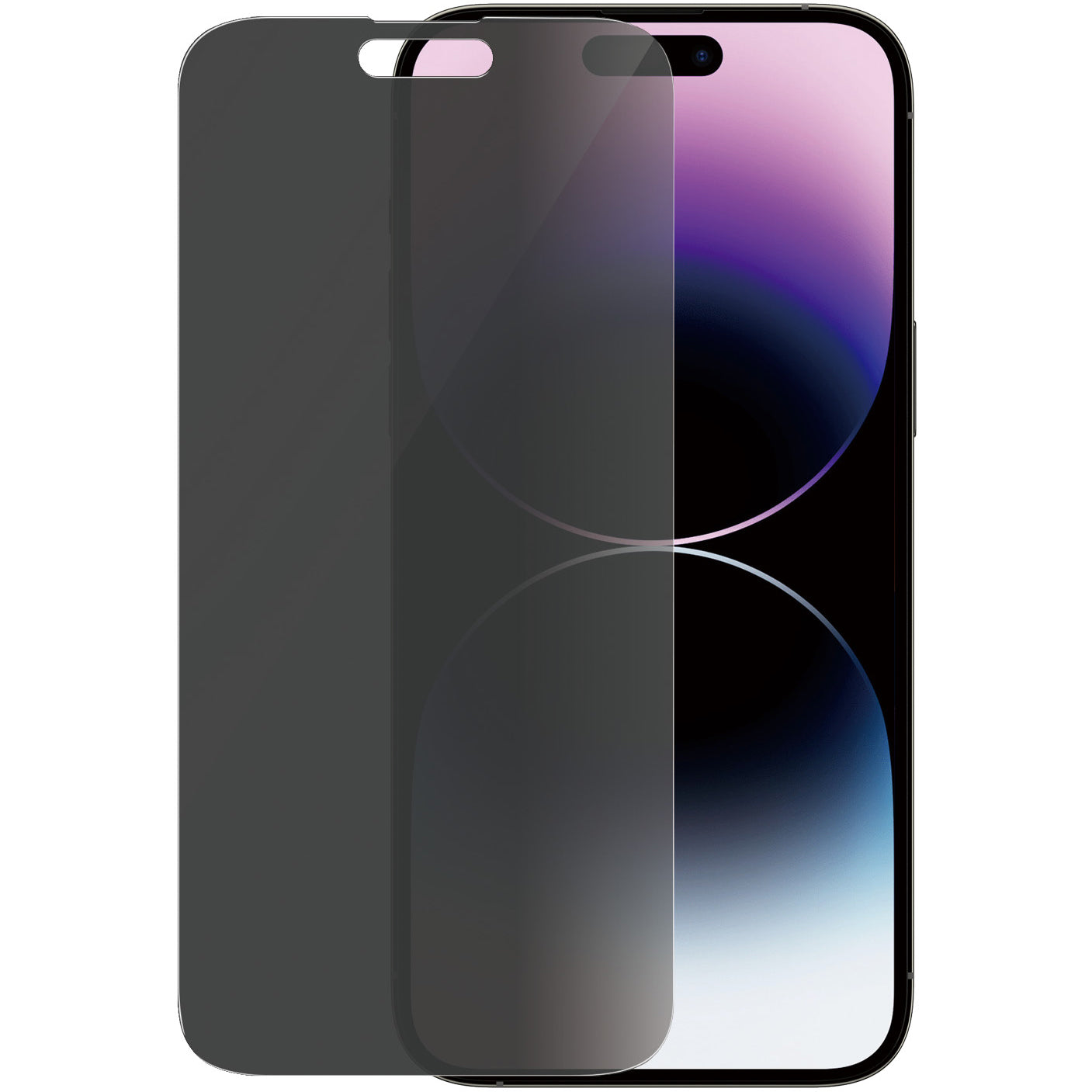 Gehärtetes Glas PanzerGlass Classic Fit Privacy für iPhone 14 Pro Max, Getönte