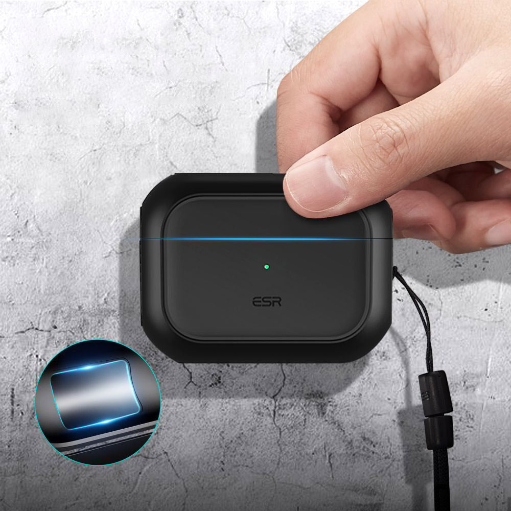 Schutzhülle ESR Orbit HaloLock MagSafe für AirPods Pro 1 / 2, Schwarz