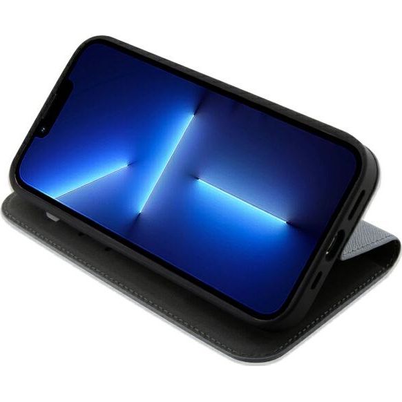 Schutzhülle Karl Lagerfeld Bookcase Saffiano Karl and Choupette für iPhone 14 Pro, Grau