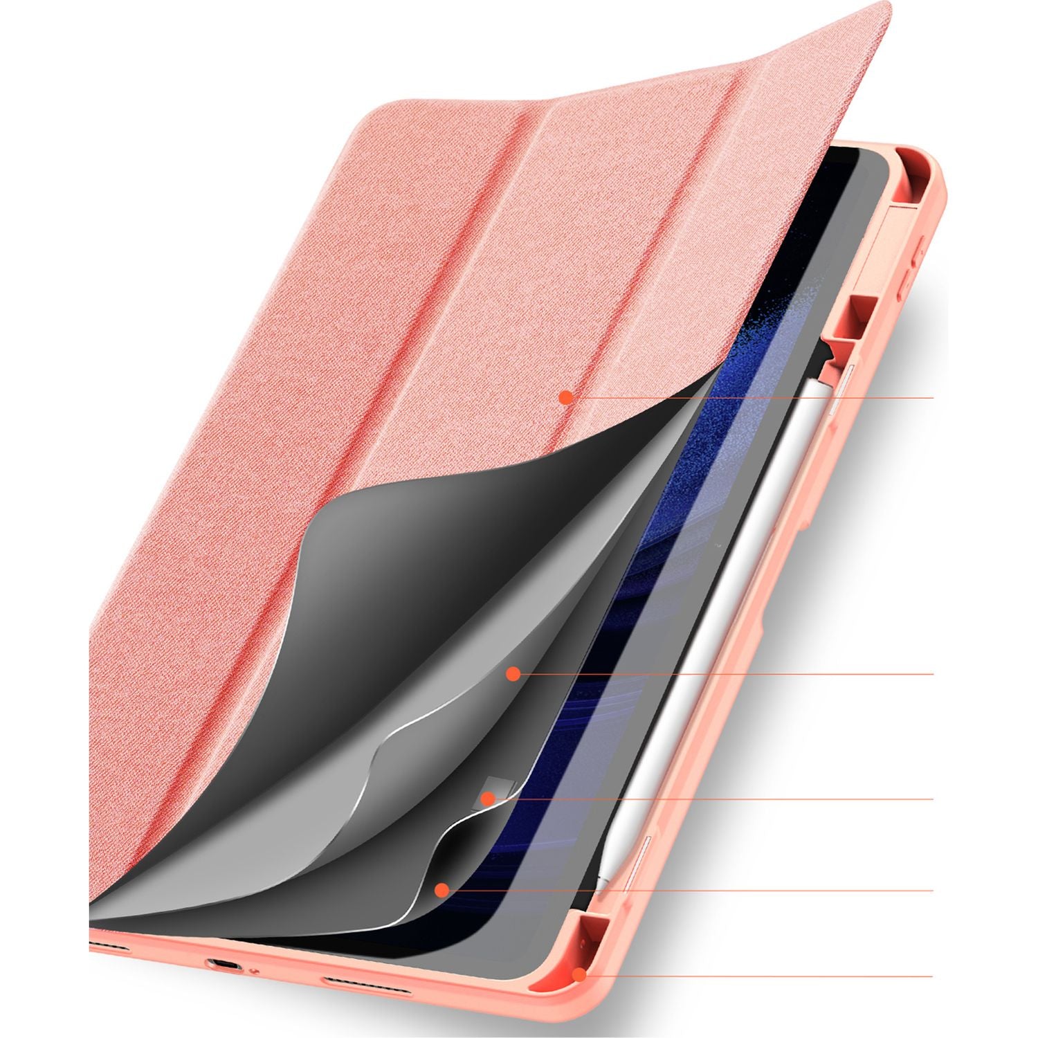 Schutzhülle Dux Ducis Domo für Xiaomi Pad 6, Xiaomi Pad 6 Pro, Rosa