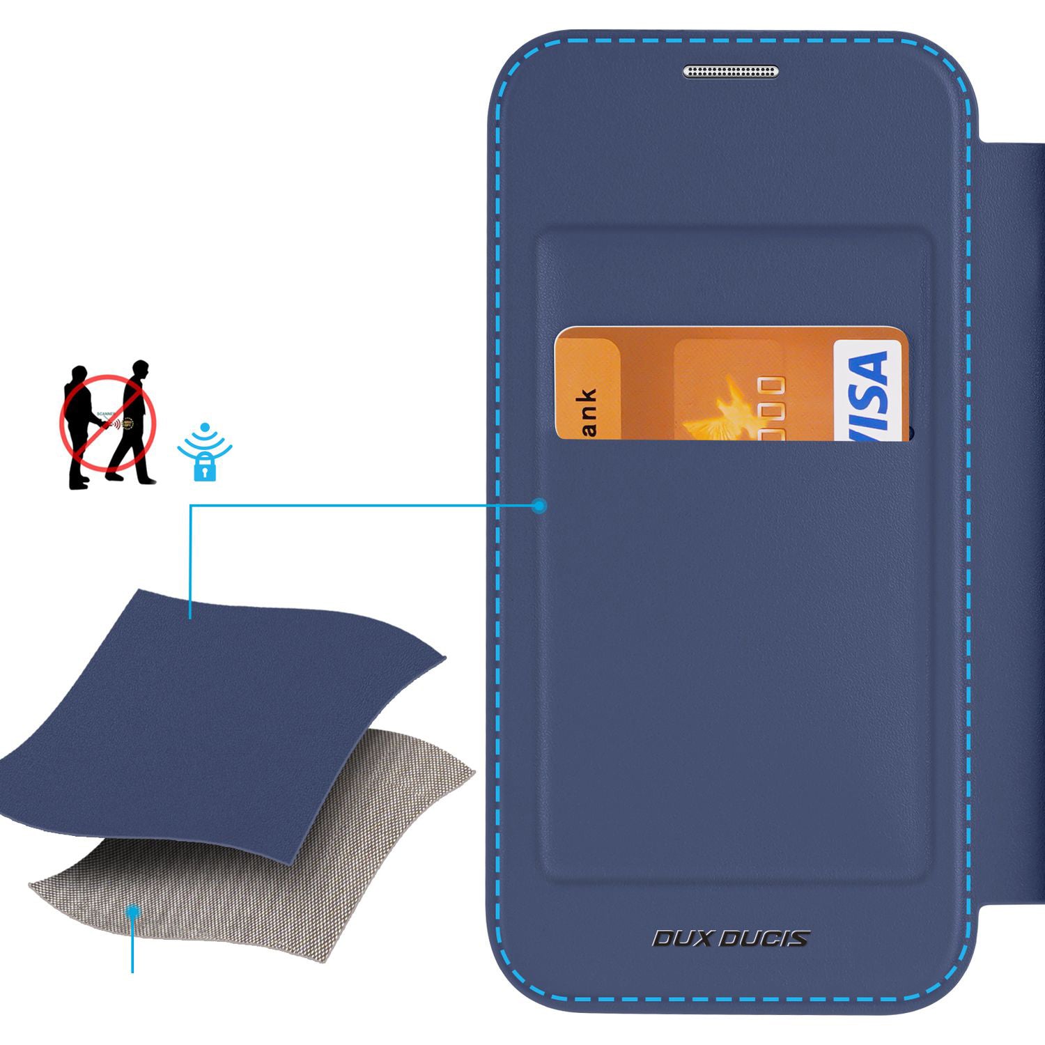 Schutzhülle Dux Ducis Skin X Pro für Apple iPhone 15 Pro, Blau