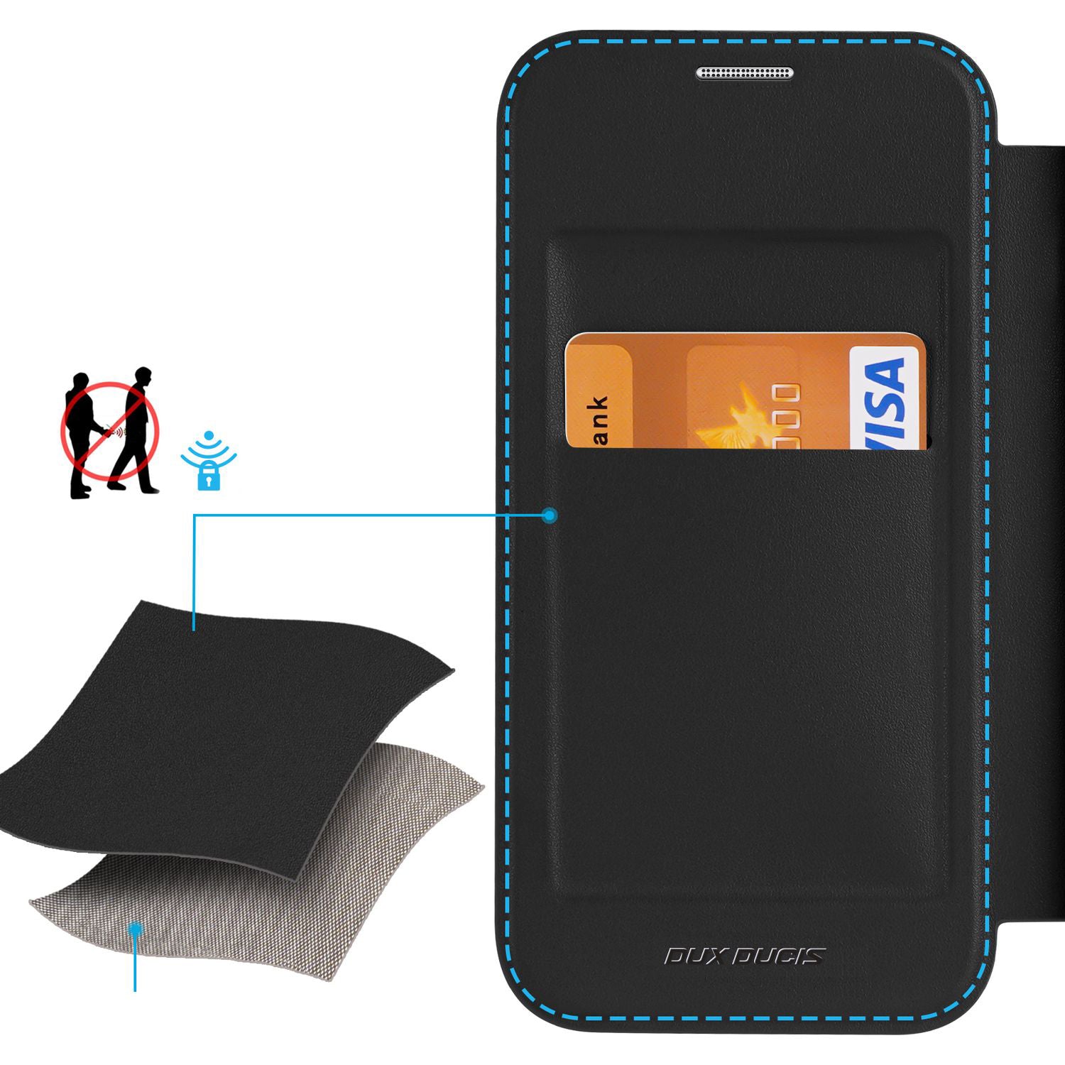 Schutzhülle Dux Ducis Skin X Pro für Apple iPhone 15, Schwarz