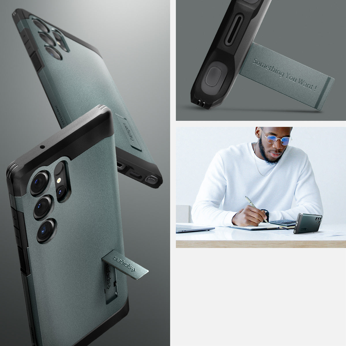 Schutzhülle für Galaxy S24 Ultra, Spigen Tough Armor, Grün
