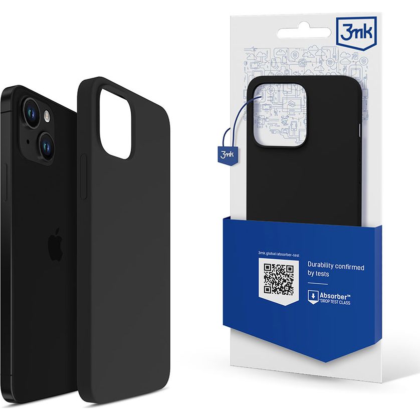 Schutzhülle 3mk Silicone Case für iPhone 14, Schwarz