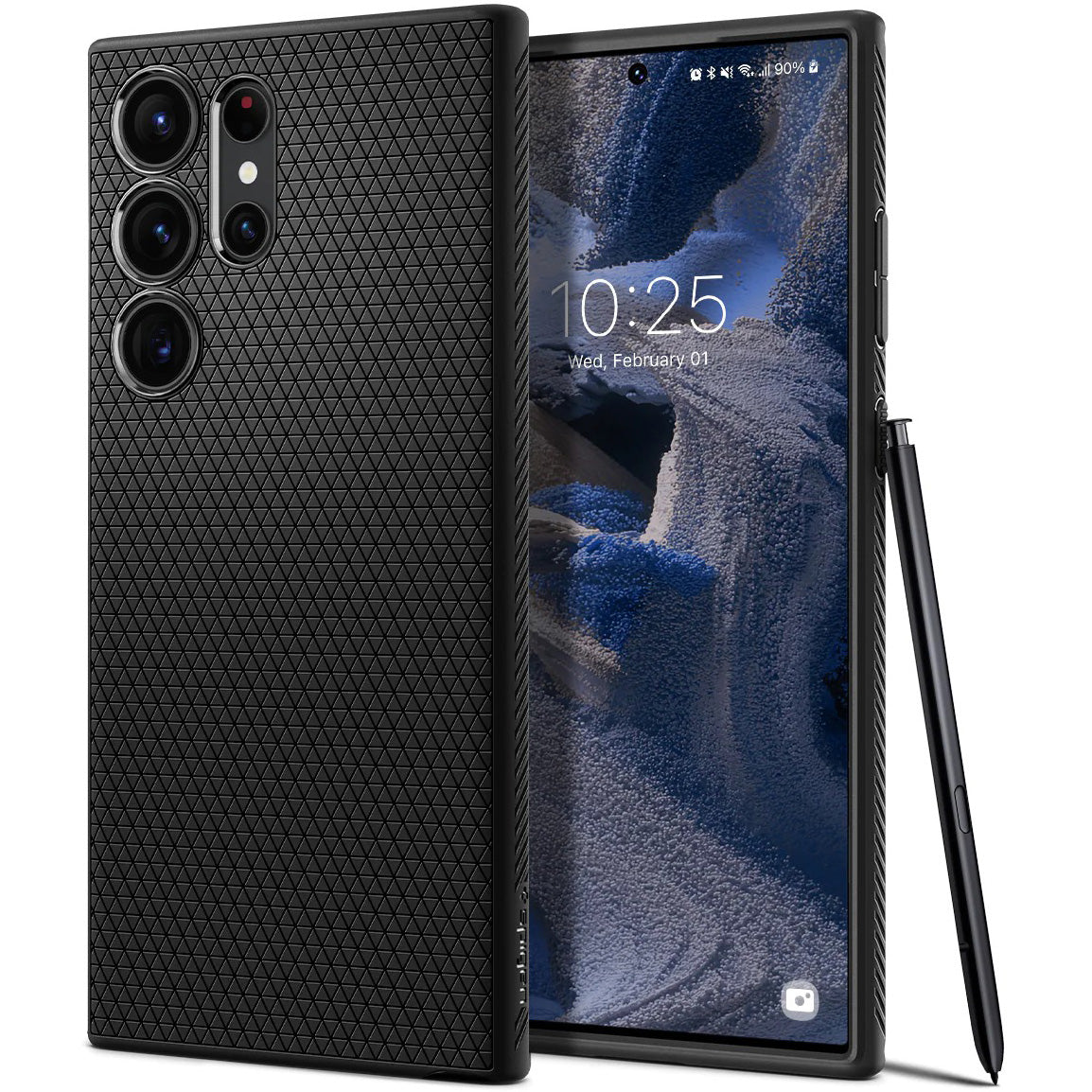 Schutzhülle Spigen Liquid Air für Galaxy S23 Ultra, Schwarz