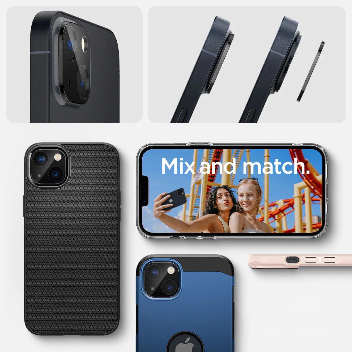 Glas für die Kamera Spigen Glas.tR Optik 2-Pack für iPhone 14 / 14 Plus, Schwarz
