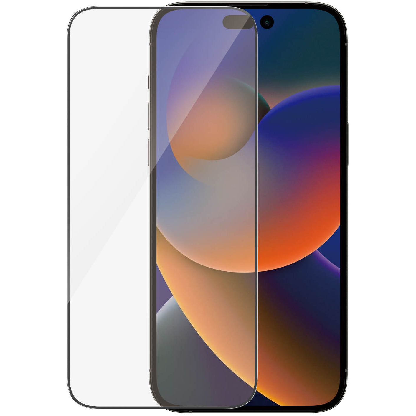 Gehärtetes Glas für das gesamte Display PanzerGlass Ultra-Wide Fit Anti-reflective + EasyAligner für iPhone 14 Pro Max, schwarzer Rahmen