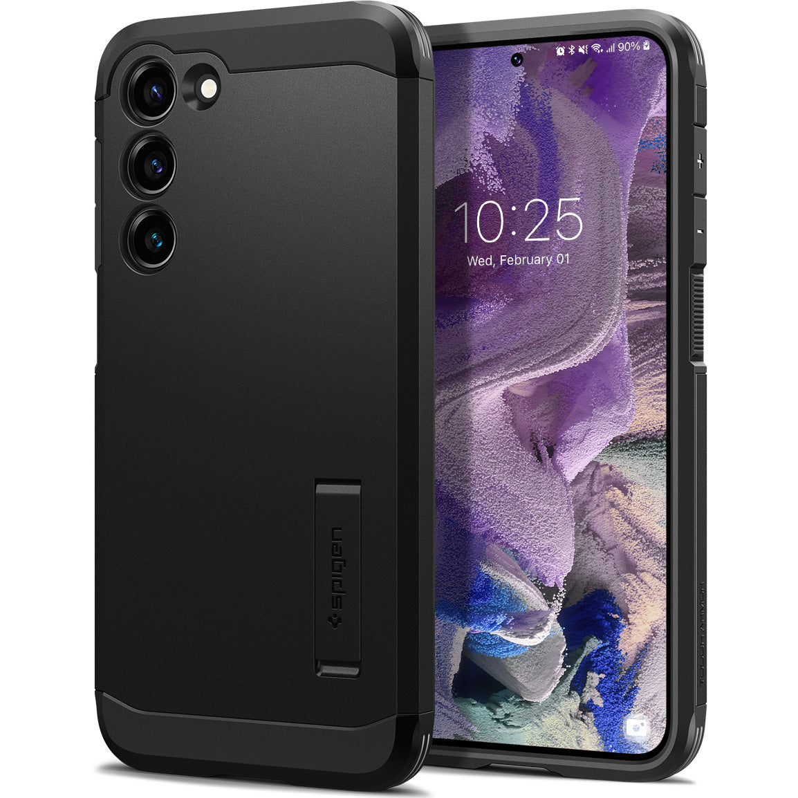 Schutzhülle Spigen Tough Armor für Galaxy S23, Schwarz