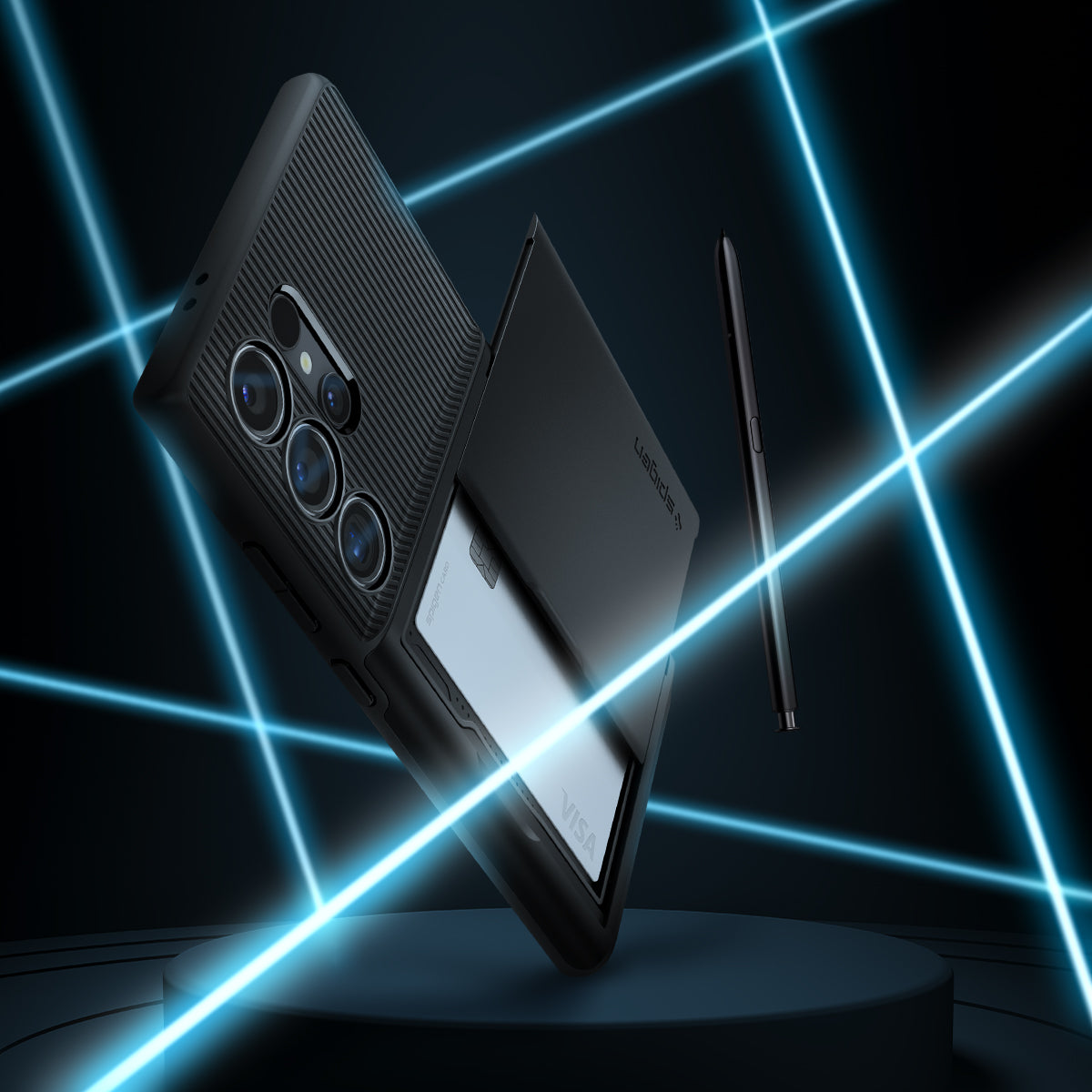 Schutzhülle für Galaxy S24 Ultra, Spigen Slim Armor CS, Schwarz
