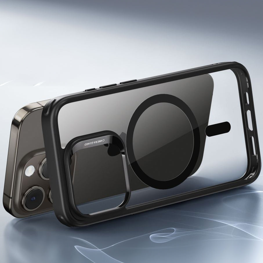Schutzhülle ESR CH Halolock MagSafe für Apple iPhone 15 Pro Max, Transparent und Schwarz