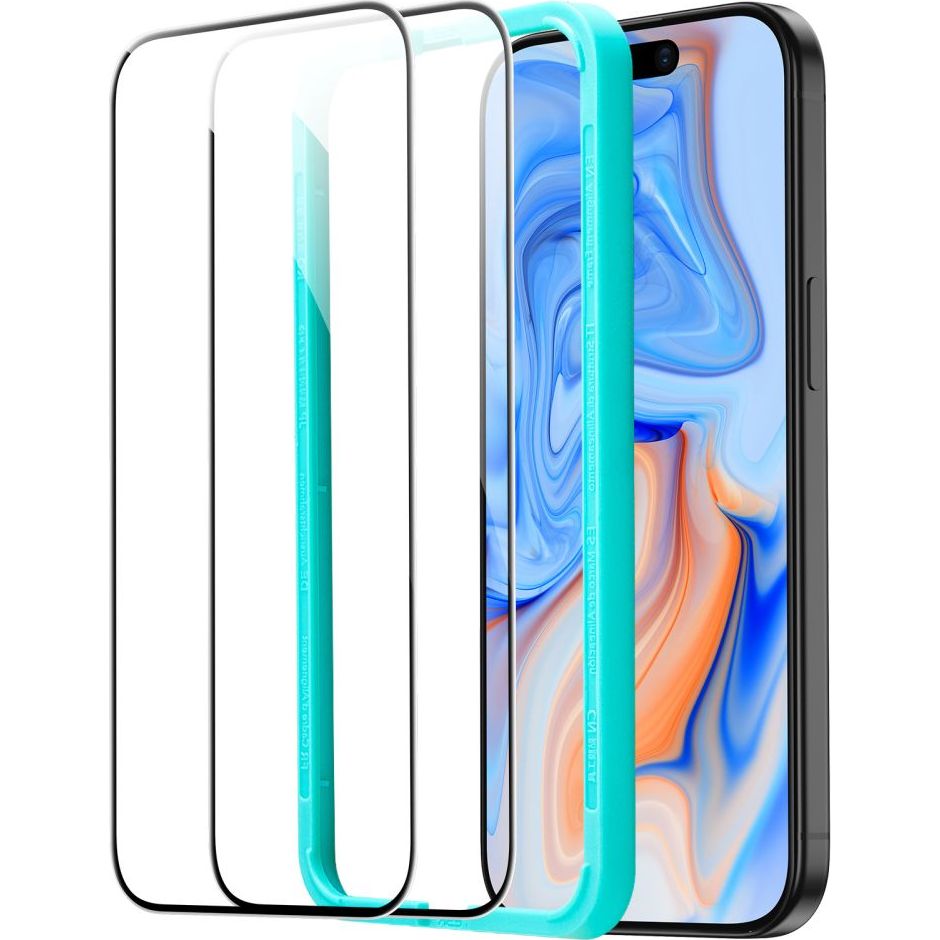Schutzglas ESR Tempered Glass für iPhone 15, 2 Stück