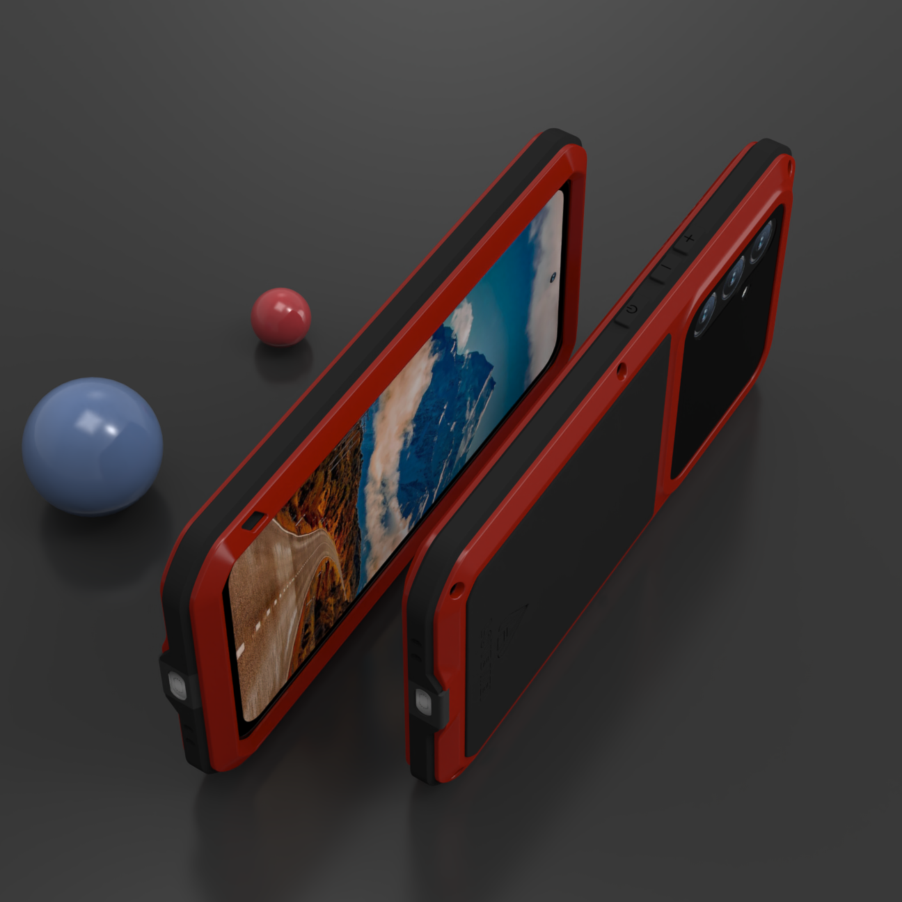 Gepanzerte Schutzhülle für Galaxy A54 5G, Love Mei Powerful, Rot