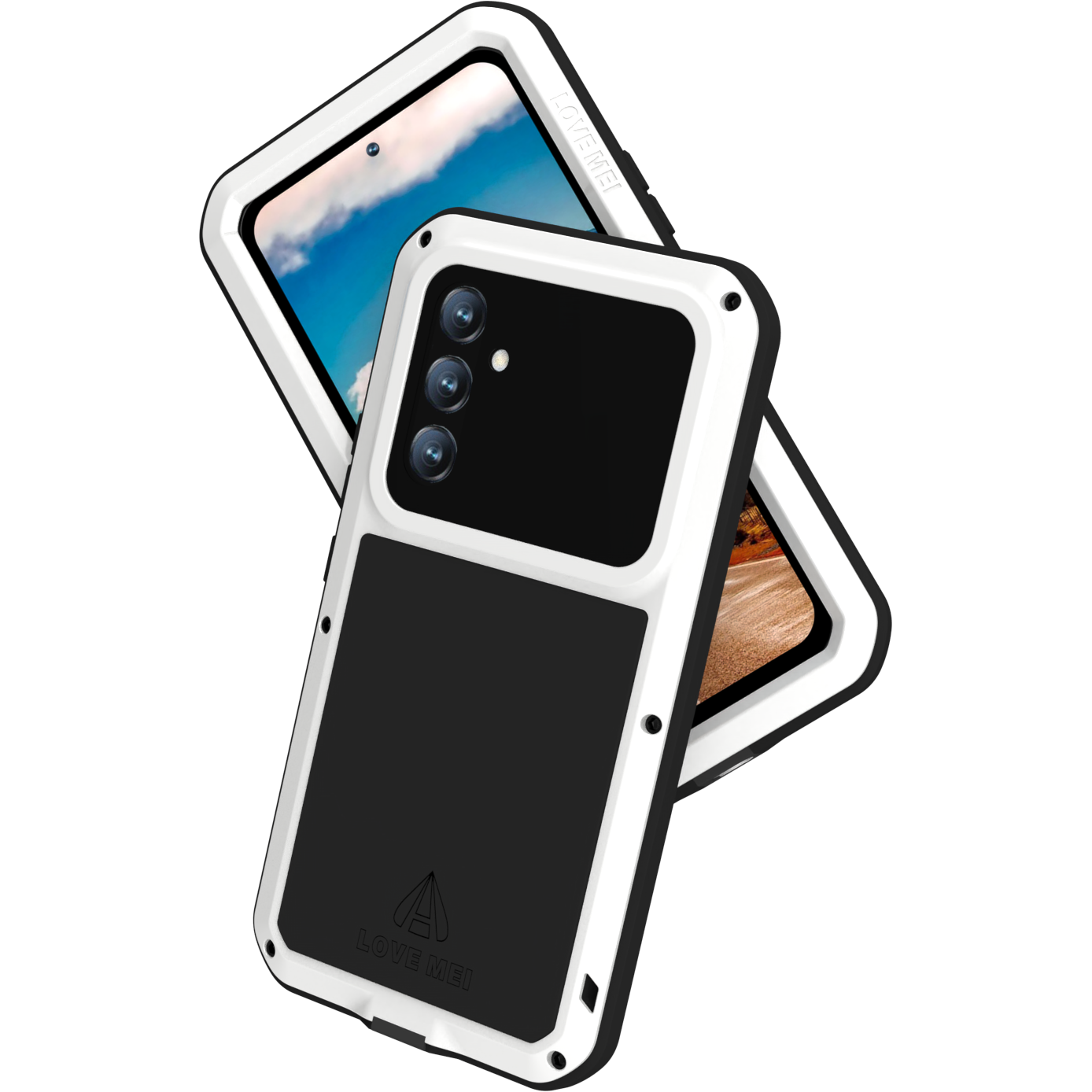 Gepanzerte Schutzhülle für Galaxy A54 5G, Love Mei Powerful, Weiß